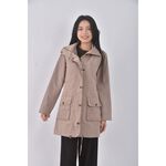(S) vicky質感風衣杏色外套二手衣, , large