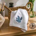 【SOLO Vintage】LCW Home 50x80cm Blue Crane Embroidery Towel 100% Cotton Super Absorbent Made in Turkey, , large
