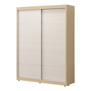 【唯熙傢俱】雷莎原木雙色5x7尺滑門衣櫃