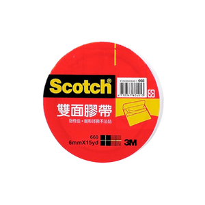 【龍品文創】3M 668 6mm 雙面膠帶 15y-5個入