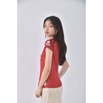 (S) roots棉質純棉紅色短袖上衣二手衣, , large