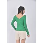 (S) 質感綠色長袖上衣二手衣, , large