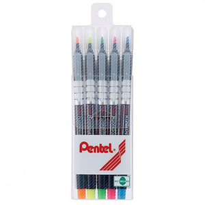 【 Pentel 飛龍 】螢光筆五色套裝 1.0-3.5mm  /組 S512-5