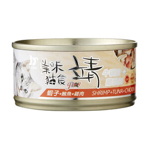 靖貓罐鮪魚+雞肉+蝦子 80g