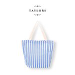 【TAYLORS】Korean style summer striped canvas tote bag, , large