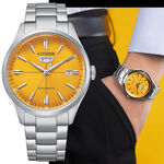 CITIZEN 星辰 朝日C7機械錶-黃 NH8391-51Z, , large