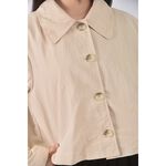 (S) stitch snap韓牌質感杏色長袖上衣二手衣, , large