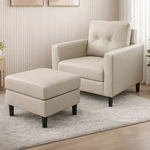 【Hampton 漢汀堡】哈特利皮面單人沙發椅組-卡其色, , large