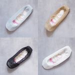 [Kaimei Cotton] 10 pairs set of black mesh lace seamless breathable invisible socks to prevent slipping shallow socks, , large