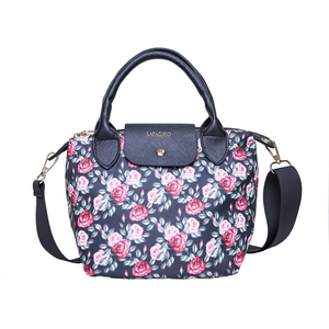 【lapagayo】典雅玫瑰尼龍手提包-PI-06399A-3-09黑色