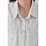 (F) 【粿粿私服】lin修身短版灰綠色短袖上衣二手衣, , large