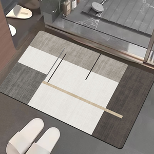 Nano suede soft diatomaceous earth water-absorbent anti-slip floor mat