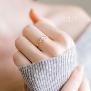 【Gulicc】古莉可 戒指 幸運女神幾何鑲鑽 可調式戒指