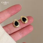 【Gulicc】古莉可 耳環  中古黑金色系輕奢耳環, , large