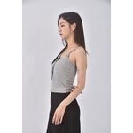 (S) 【智恩私服】吊帶修身短版蝴蝶結灰色上衣二手衣, , large
