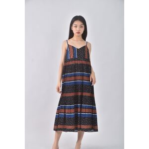(S) moma質感條紋黑色洋裝二手衣