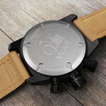 elegantsis Army 戰地記者三眼計時腕錶-黑x卡其/48mm ELJT48-OB09LC, , large