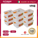 【義大利OMADA】主廚CHEF 單手易拉 PP保鮮盒0.75Lx3+1Lx3+1.5Lx3(嚴選九件組)灰色, , large