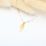 【Angel & Me】Angel Wing s925 sterling silver 24k gold plated necklace gift, , large
