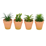 ARTIFICIAL PLANT IN TERRACOTTA POT SET OF 4, , large