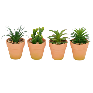 ARTIFICIAL PLANT IN TERRACOTTA POT SET OF 4