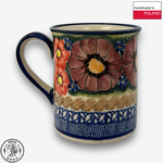 【SOLO Vintage】Cerraf Polish Pottery 280ml Mug Banquet of Elegant Red Series Made in Poland, , large