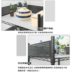 【Y HOUSE】60x45x100cm kitchen cart three-layer storage rack (including fence set + transparent white PP board) - black, , large