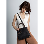 【lapagayo】 氣質拼接皮革設計手提包-PI-06394A-1-09黑色, , large