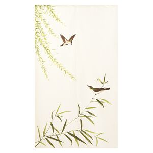 日本製【コスモ】長門簾《竹鳥水墨》