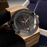 [星晴錶業]MASERATI手錶,42mm,R8853108009黑色錶面玫瑰金錶殼玫瑰金色米蘭錶帶款, , large