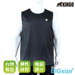 KINGO-大尺碼-排汗 背心T-黑-413612, , large