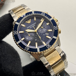 [星晴錶業]ARMANI手錶,44mm,AR00042寶藍色錶面寶藍錶殼金銀相間精鋼錶帶款, , large