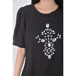 (M) easy zone鑽石黑色短袖上衣二手衣, , large