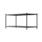 【Y HOUSE】120x60x60 cm two-layer hole-free iron plate storage rack rack iron rack - black paint, , large