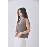 (S) 質感背心綠色外套二手衣, , large