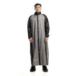 PIOGGIA R2 Italian Side Zipper Raincoat 2XL-4XL Black Raised Neckline Design Reflective strips at the backpack are rainproof and warm, , large