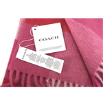 COACH 格紋設計羊毛超長版圍巾/紅色/粉色, , large