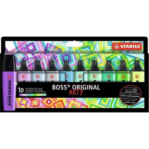STABILO 德國 思筆樂 BOSS ORIGINAL ARTY 波士經典螢光筆  10色冷色系組/盒 ST70/10-2-20