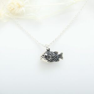 【Angel & Me】3D Lucky Pufferfish s925 sterling silver necklace Birthday gift