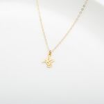 【Angel & Me】Golden Hummingbird s925 sterling silver necklace Birthday gift, , large