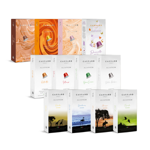 【CARRARO】Variety Pack Nespresso®* compatible aluminum capsules – 12 Unique Flavors 