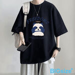 大尺碼-美式 印花棉T-黑/卡其/淺灰-0201089, , large