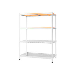 【Y HOUSE】90x45x120cm pine four-layer storage rack rack iron rack - painted white wood