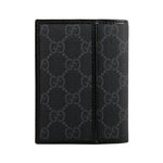 GUCCI Interlocking G Logo 附鈔票層對開名片夾/卡片夾/黑灰色, , large