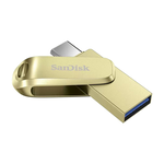 【SanDisk】Ultra Luxe 128G 金色 TYPE-C USB 3.2 雙用 OTG 旋轉隨身碟 讀取速度 400MB/s, , large