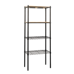 【Y HOUSE】60x30x150cm pine four-layer storage rack rack iron rack - black paint, , large