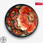 【SOLO Vintage】Cerraf Polish Pottery 9cm Small Bowl Crimson Sunset Floral Whisper Series Made in Poland, , large