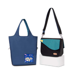 Eco-friendly Crossbody bag & tote bag Two-in-one, Reversible yoyo bag (Cerulean), , large