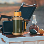 【TKK】金剛系列316不鏽鋼 手提+背帶 一鍵按壓出水 大容量 24H長效保溫杯壺 運動水壺2000ML-山野橙, , large