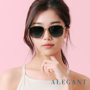 中性時尚銀翼黑寶麗來偏光太陽眼鏡/UV400墨鏡〔ALEGANT〕